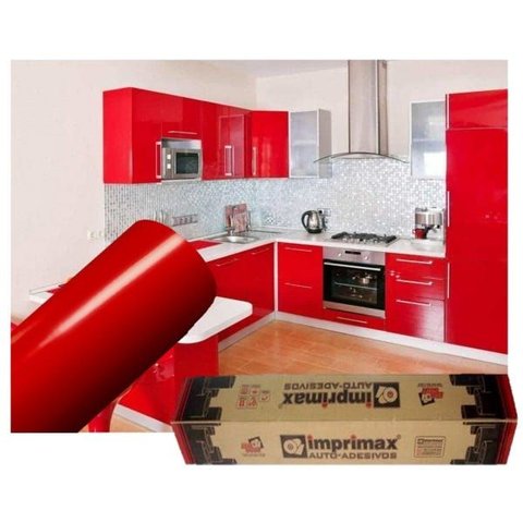 Adesivo para Envelopamento Armário de Cozinha 50cm X 2m:vermelho