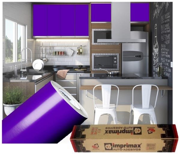 Adesivo Para Envelopamento Armário De Cozinha 50cm X 2m:Violeta - 1