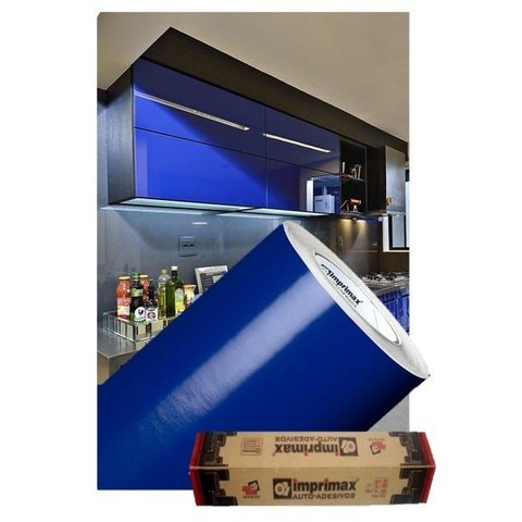Adesivo para Envelopamento Armário de Cozinha 50cm X 2m:azul Marinho