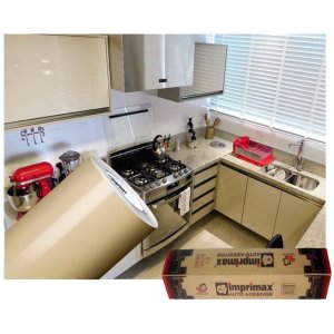 Adesivo Para Envelopamento Armário De Cozinha 50cm X 2m:Bege