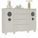 Ver imagem 2 de Cômoda Infantil 125cm 2 Portas com Vidro e 4 Gavetas Suspiro Multimóveis MP4460 - Off White