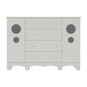 Ver imagem 7 de Cômoda Infantil 125cm 2 Portas com Vidro e 4 Gavetas Suspiro Multimóveis MP4460 - Off White