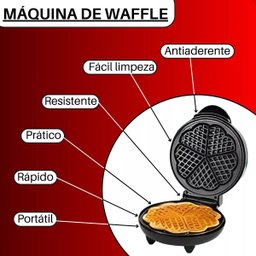 Máquina Waffle 110v Antiaderente 5 Formas Coração 700w:rosa - 12