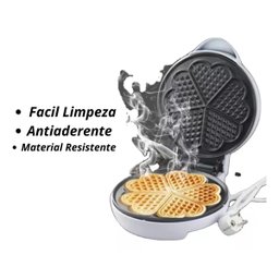 Máquina Waffle 110v Antiaderente 5 Formas Coração 700w:rosa - 16