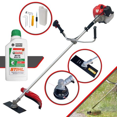 Cortador de Grama Anmax Cg430-p Tb À Gasolina 43cc 2hp Roçadeira Profissional + Óleo Stihl