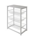 Ver imagem 3 de Fruteira com Suporte para Micro-ondas Barcelona Aço Branco Cesto Branco Tampo Branco - Cor: Marrom