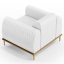 Ver mais imagens de Kit 2 Poltronas Decorativas Base Gold Molino D06 PU C-12 Branco - Mpozenato