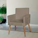 Ver imagem 1 de Poltrona Cadeira Nina para Sala de Estar Escritório Pé Palito Suede Capuccino - Ninho Decor