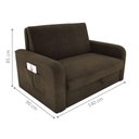 Ver imagem 2 de Sofá Cama Âmbar 2 Lugares 140cm Cappuccino Suede Matrix