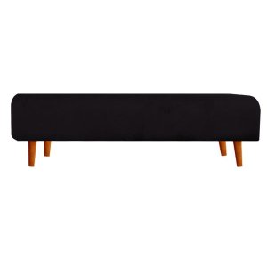 Recamier Decorativo Quarto Sala Suede Hermes Preto
