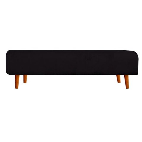 Recamier Decorativo Quarto Sala Suede Hermes Preto