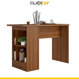 Bancada Ilha Gourmet Cozinha Paola 1 Porta 90 x 135 x 60cm Mdp Mel Branco Pa8350 - Clicklar - 2