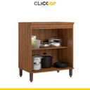 Ver imagem 2 de Balcão Cozinha Paola 2 Portas 80 X 93 X 52 Cm Mdp Mel Branco Pa8101p - Clicklar