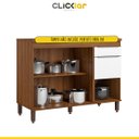 Ver imagem 2 de Balcão para Pia Cozinha Paola 3 Portas 2 Gavetas 120 x 90 Cm MDP Mel Branco PA8100P - ClickLar