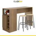 Ver imagem 2 de Ilha Bancada Gourmet Adega para Cozinha 1 Porta 140cm Avelã Texturizado - Clicklar