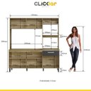Ver imagem 5 de Cozinha Compacta Gabriela 180 Cm Balcão Pia Forno/micro Nicho Mdp 15mm Pátina Grafite - Clicklar