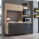 Ver imagem 1 de Cozinha Compacta Gabriela 180 Cm Balcão Pia Forno/micro Nicho Mdp 15mm Pátina Grafite - Clicklar
