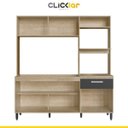 Ver imagem 4 de Cozinha Compacta Gabriela 180 Cm Balcão Pia Forno/micro Nicho Mdp 15mm Pátina Grafite - Clicklar