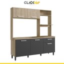 Ver imagem 2 de Cozinha Compacta Gabriela 180 Cm Balcão Pia Forno/micro Nicho Mdp 15mm Pátina Grafite - Clicklar
