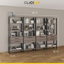 Ver imagem 2 de Kit 4 Estantes Estilo Industrial 280 X 184 Cm Escritório Sala Multiuso Mdp Preto Rústico - Clicklar