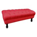 Ver imagem 2 de Puff Calçadeira Retrô 1,20 Metro Luis XV Capitonê Suede Vermelho