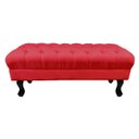 Ver imagem 1 de Puff Calçadeira Retrô 1,20 Metro Luis XV Capitonê Suede Vermelho