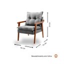 Ver imagem 3 de Poltrona Decorativa Pérola Vivaro Decor Linho Cinza