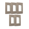 Kit 5 Placa com Suporte 4x2 3 Postos Sleek Argila Margirius Cor:argila - 1