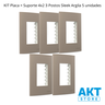 Kit 5 Placa com Suporte 4x2 3 Postos Sleek Argila Margirius Cor:argila - 2