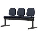 Ver imagem 4 de Cadeira Longarina 3 Lugares Recepção Sala de Espera Work F02 Sintético Azul - Lyam Decor