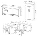 Ver imagem 7 de Conjunto Escritório Home Office 3 Peças Corp A06 Carvalho-branco - Mpozenato