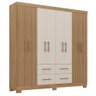 Guarda Roupa Itapema Quarto com 8 Portas e 4 Gavetas Canelato+3d Canelato-off White - 1