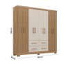 Guarda Roupa Itapema Quarto com 8 Portas e 4 Gavetas Canelato+3d Canelato-off White - 2