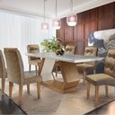 Ver imagem 2 de Mesa de Jantar 6 Lugares Rufato Alvorada 25693.49.2 com Tampo de Vidro Off White/Imbuia SE