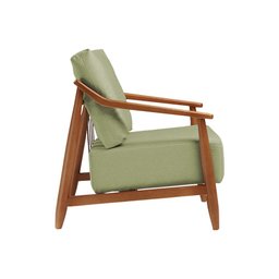 Kit 2 Poltronas Decorativa Vita Estofada Boucle Verde Oliva - Mel - 5