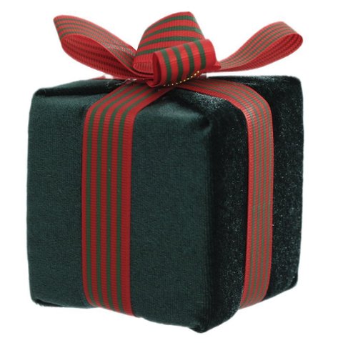 Enfeite de Natal Presente Verde 8x8x10cm