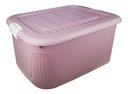Ver imagem 1 de Caixa Organizadora com Trava e Rodinhas 30lts Plasnorthon Cor Rosa