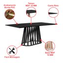 Ver imagem 2 de Mesa de Jantar Retangular 6 Lugares 180x90cm Gabi Preta - Straub Web