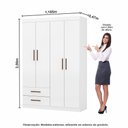 Ver imagem 4 de Guarda-roupa Casal Modulado 4 Portas Hercules 4 Portas 4 Gavetas com Cama Carioca Moveis
