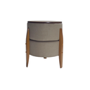 Ver imagem 1 de Puff Mumbai Estofado Redondo Vira Mesa Pés Madeira Maciça Bege