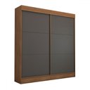 Ver imagem 3 de Guarda-roupa Casal Portugal 2 Portas de Correr 3 Gavetas Flex Cinamomo/chumbo - Panorama Móveis