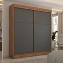 Ver imagem 1 de Guarda-roupa Casal Portugal 2 Portas de Correr 3 Gavetas Flex Cinamomo/chumbo - Panorama Móveis