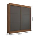 Ver imagem 4 de Guarda-roupa Casal Portugal 2 Portas de Correr 3 Gavetas Flex Cinamomo/chumbo - Panorama Móveis