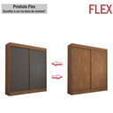 Ver imagem 5 de Guarda-roupa Casal Portugal 2 Portas de Correr 3 Gavetas Flex Cinamomo/chumbo - Panorama Móveis