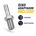 Ver imagem 4 de Kit 3 Suportes Disco Lixa Velcro 125mm + Eixo para Furadeira