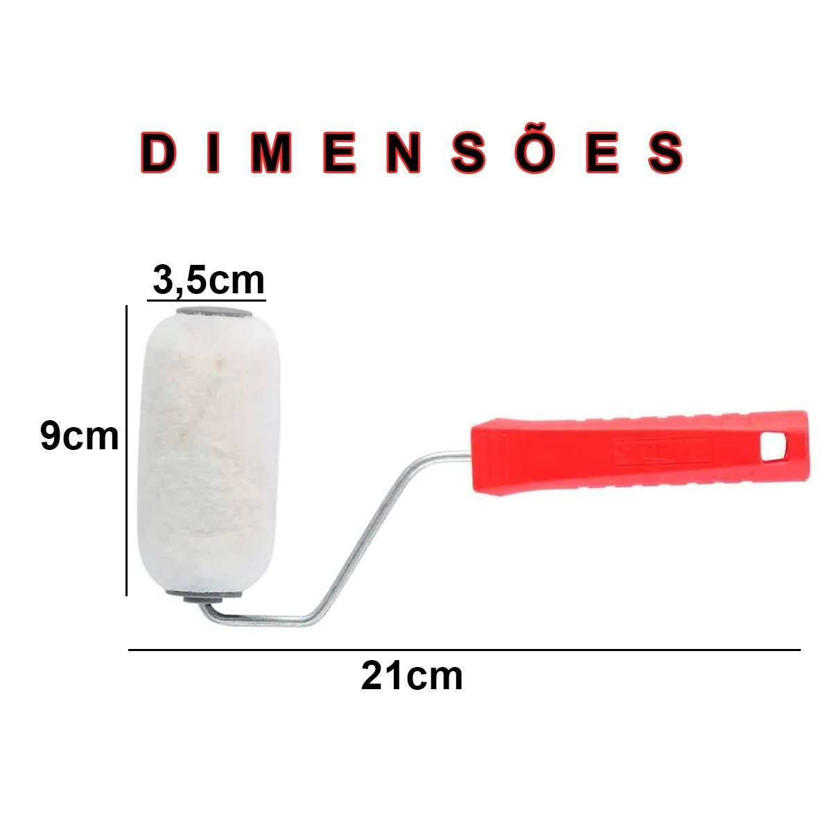 Rolo de Pintura 9cm Kit 4 Uni La Mista de Carneiro e Poliester C Cabo ...