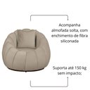 Ver imagem 2 de Kit Poltrona Base Giratória C/ Almofada e Puff Concha Veludo Cor Bege
