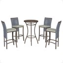 Ver imagem 1 de Mesa Bistrô com 4 Banquetas Roma Marrom Corda Náutica Estofado 3 Trama Original