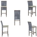 Ver imagem 5 de Mesa Bistrô com 4 Banquetas Roma Marrom Corda Náutica Estofado 3 Trama Original