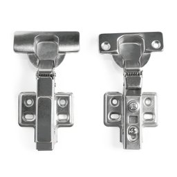 Kit 2 Dobradiças Inox Curva com Amortecedor 35mm - 1